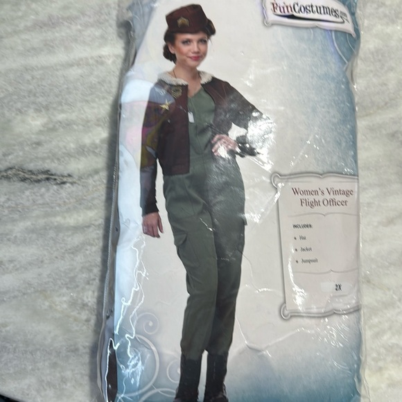 Halloween costume plus size 2x fun costumes.com women’s vintage flight officer - Picture 1 of 5
